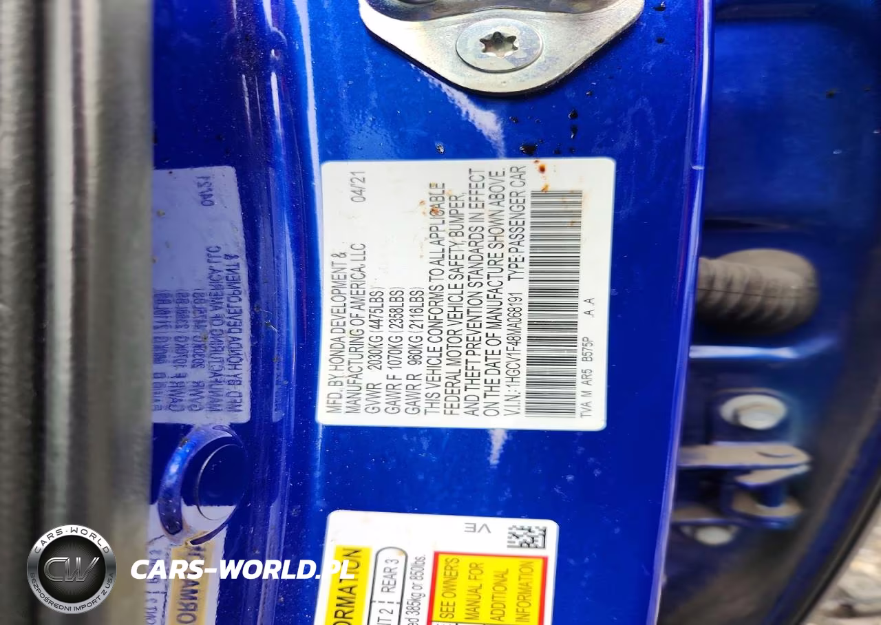 2021 Honda Accord Sport Se VIN:1HGCV1F48MA068191 - 12