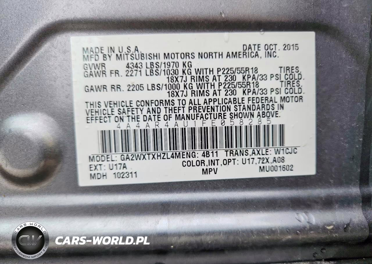 2015 Mitsubishi Outlander Sport Se VIN:4A4AR4AU1FE058285 - 12