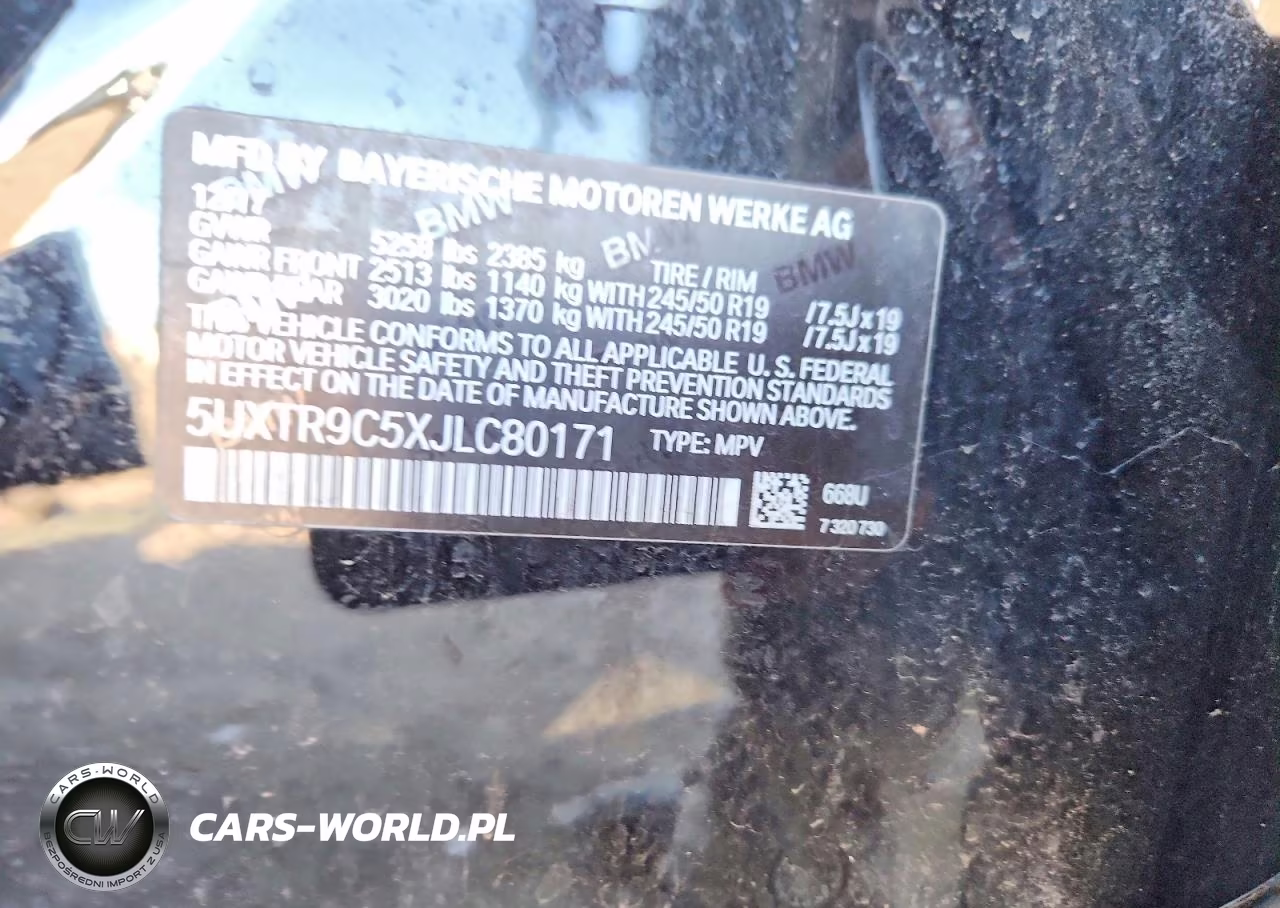 2018 BMW X3 xDrive30I VIN:5UXTR9C5XJLC80171 - 13