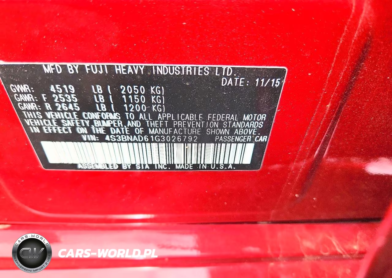 2016 Subaru Legacy 2.5I Premium VIN:4S3BNAD61G3026792 - 12