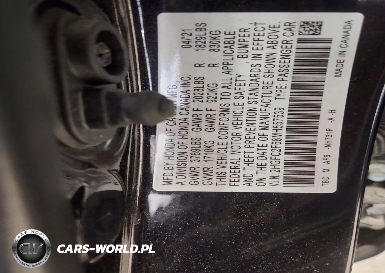 2021 Honda Civic Lx VIN:2HGFC2F68MH557539 - 12