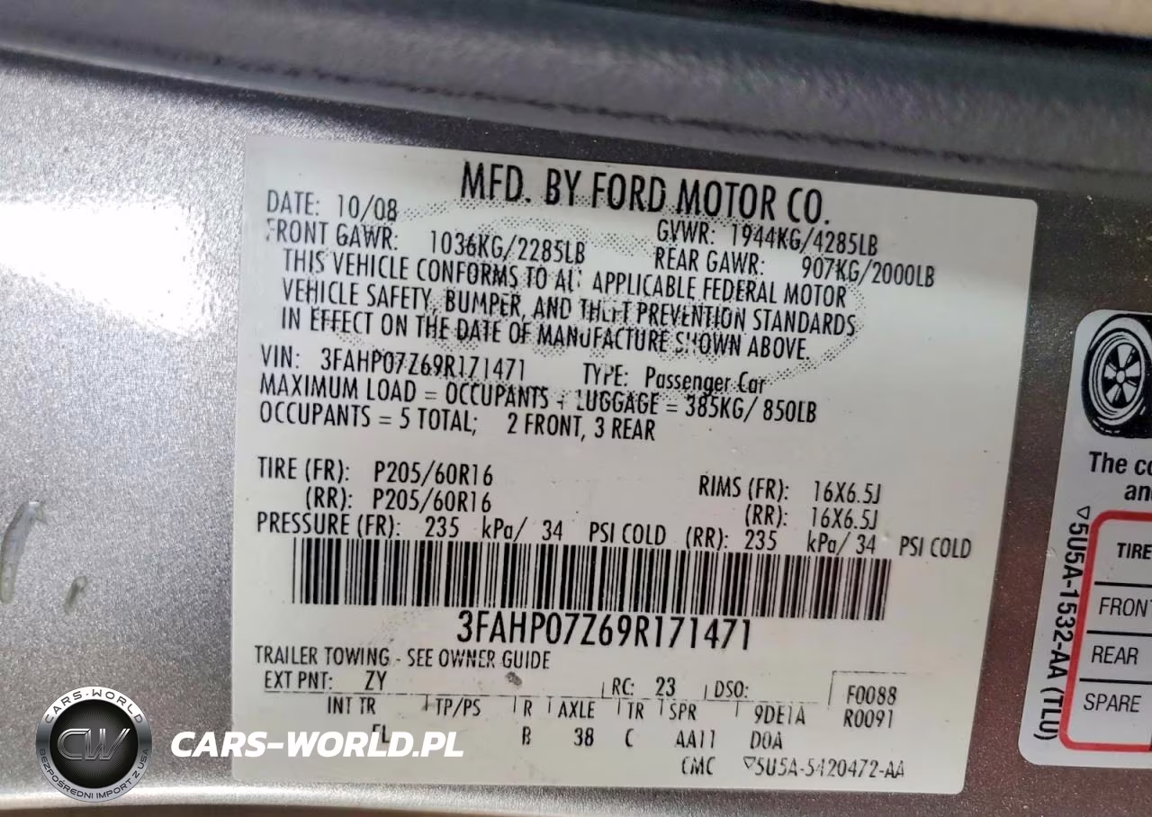 2009 Ford Fusion Se VIN:3FAHP07Z69R171471 - 12