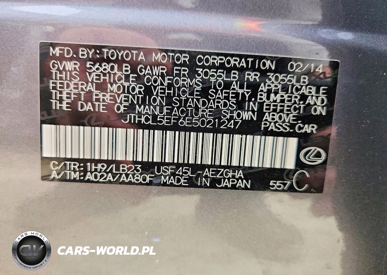 2014 Lexus Ls 460 VIN:JTHCL5EF6E5021247 - 12