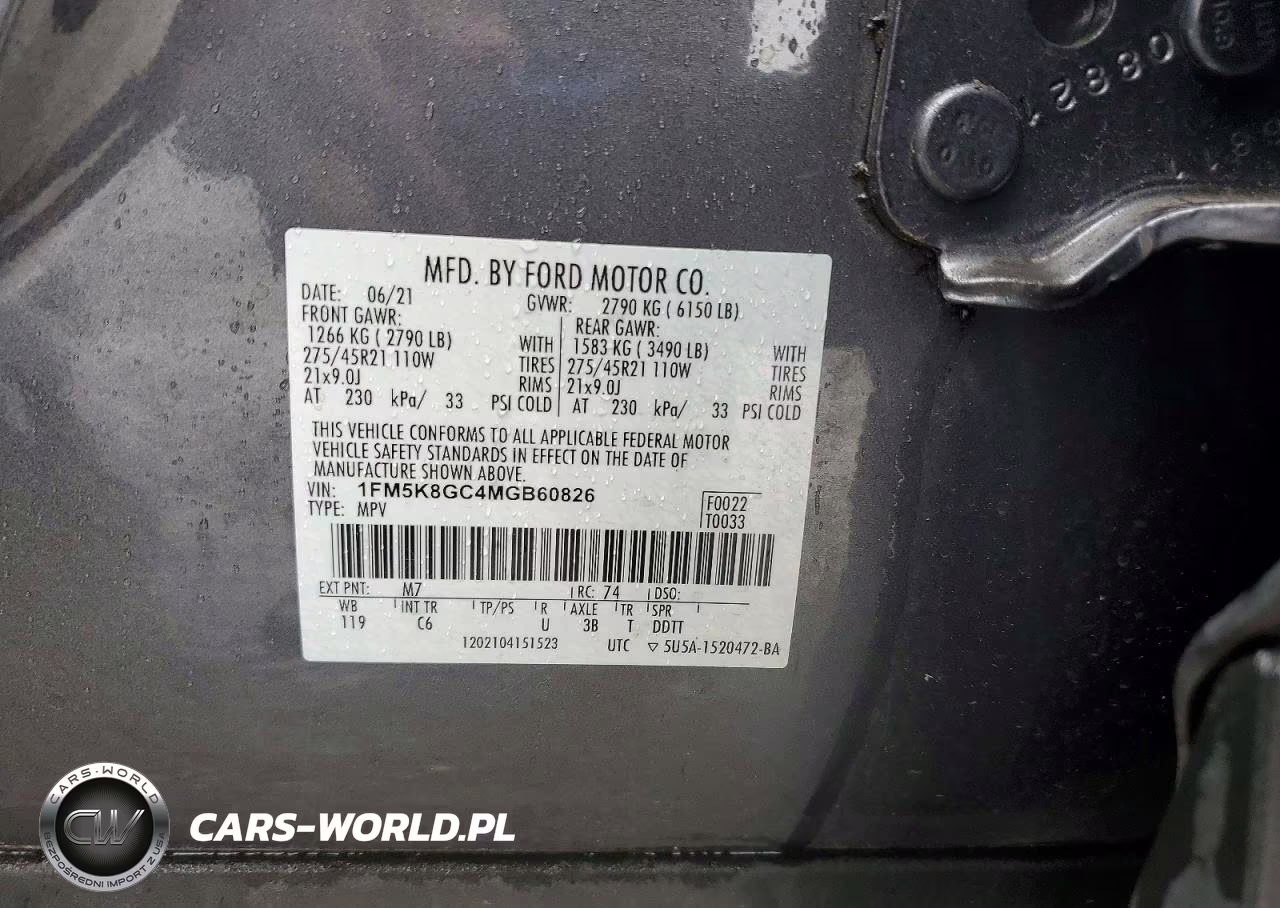 2021 Ford Explorer St VIN:1FM5K8GC4MGB60826 - 13