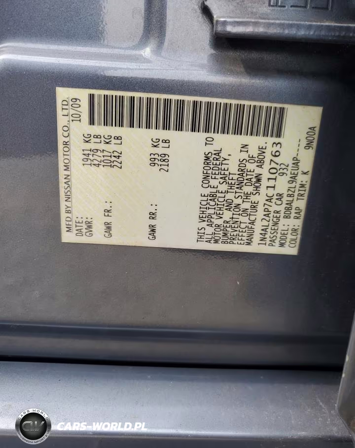 2010 Nissan Altima 2.5 VIN:1N4AL2AP7AC110763 - 13