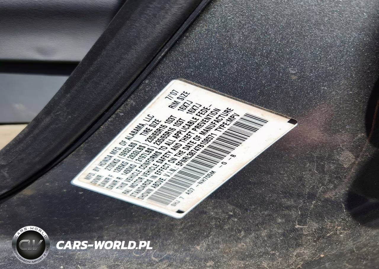 2007 Honda Odyssey Exl VIN:5FNRL38747B108571 - 13