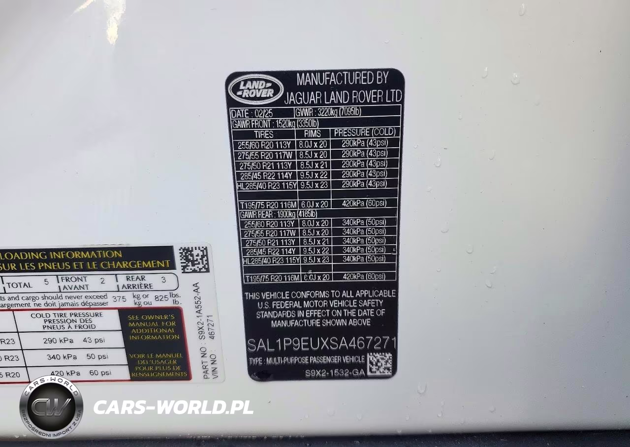 2025 Land Rover Range Rover Sport Se VIN:SAL1P9EUXSA467271 - 13