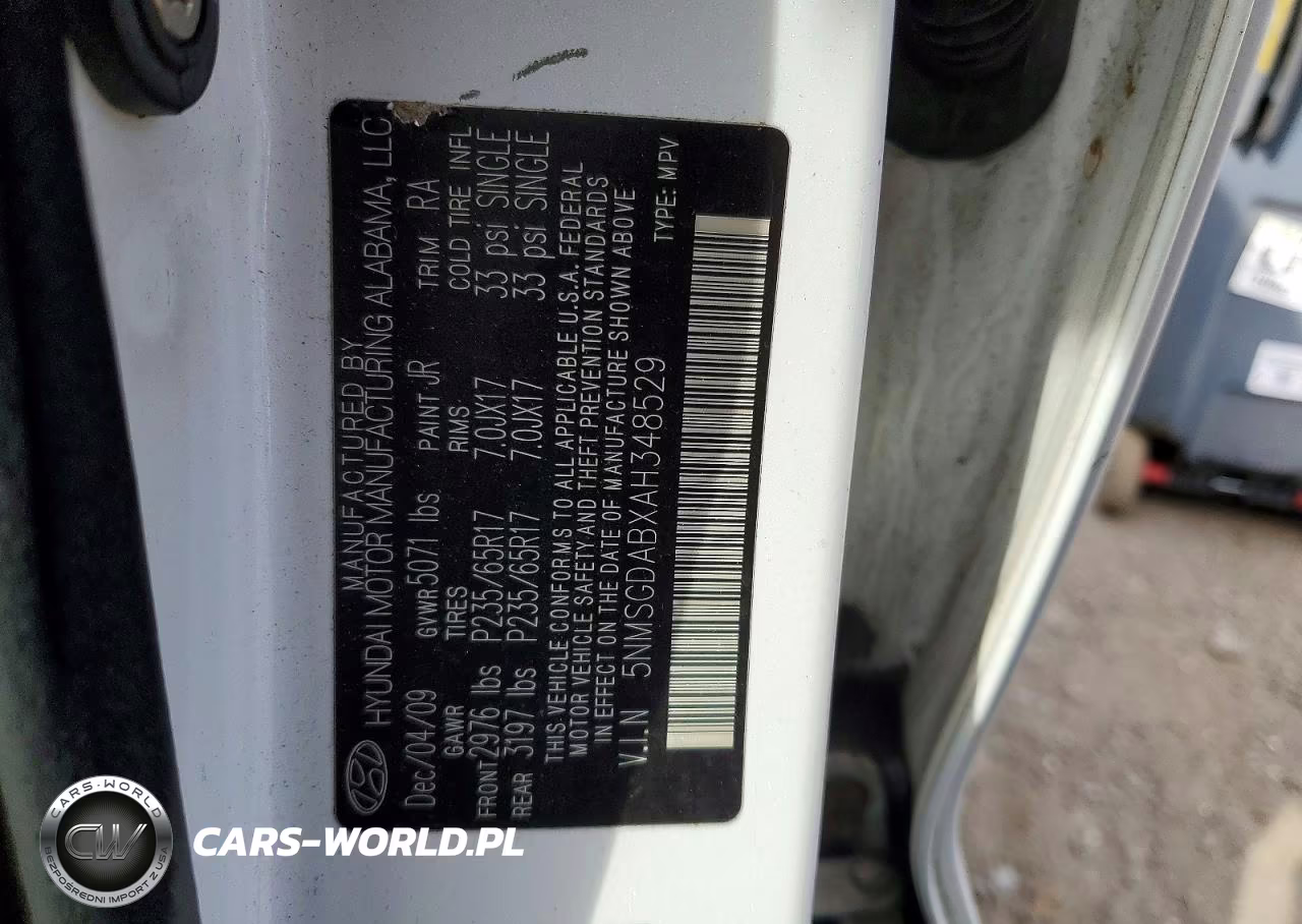 2010 Hyundai Santa Fe Gls VIN:5NMSGDABXAH348529 - 13