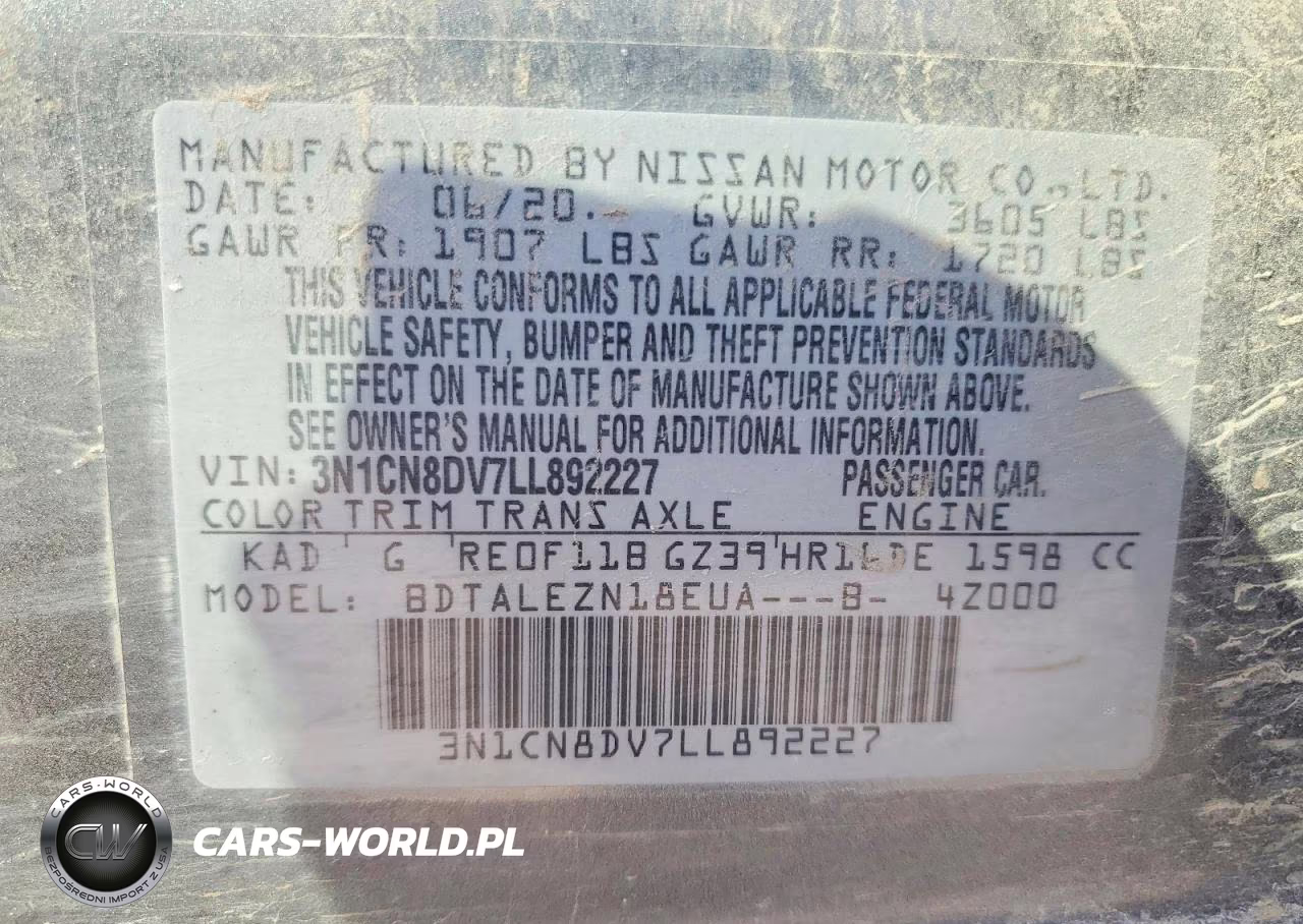 2020 Nissan Versa S VIN:3N1CN8DV7LL892227 - 12