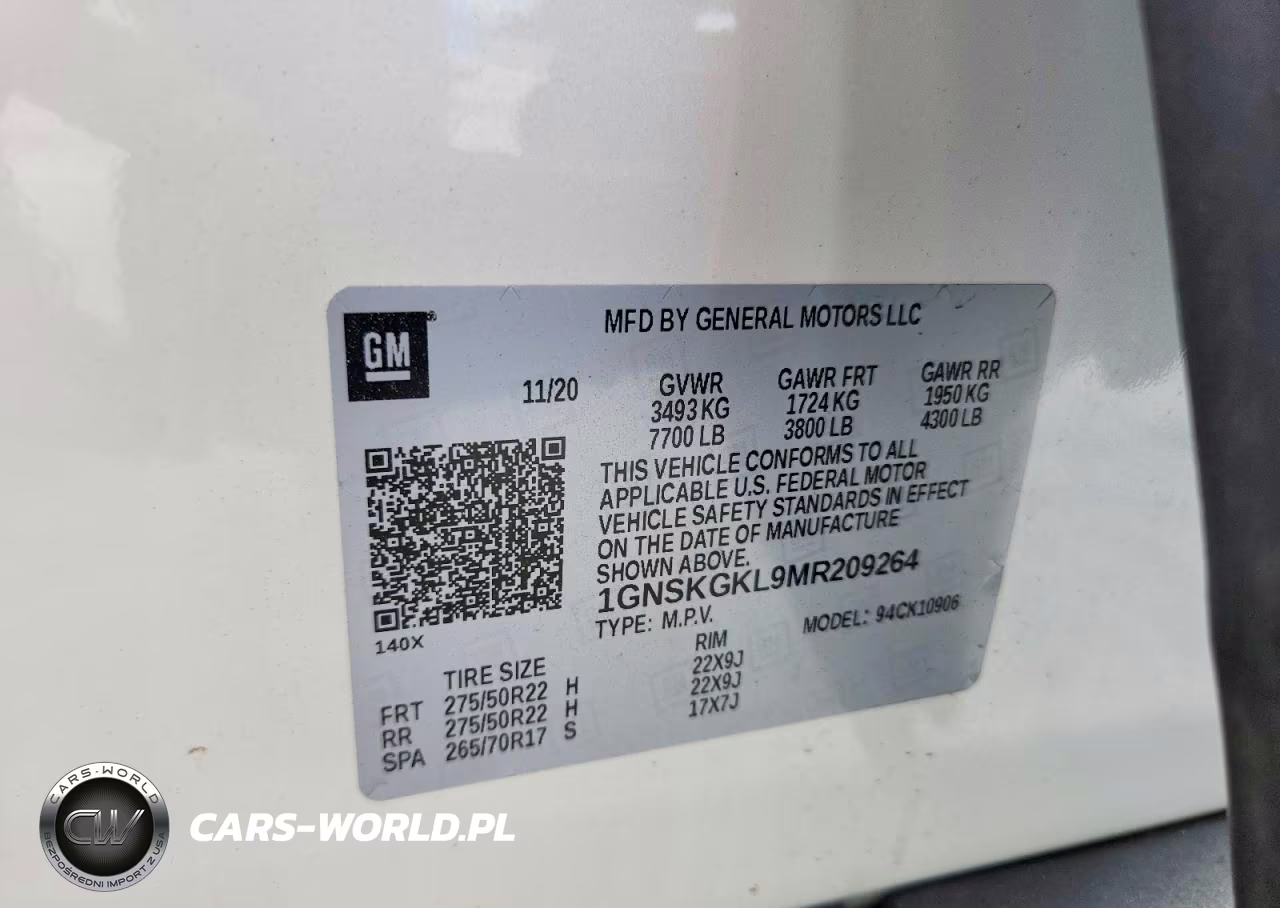 2021 Chevrolet Suburban K1500 High Country VIN:1GNSKGKL9MR209264 - 13