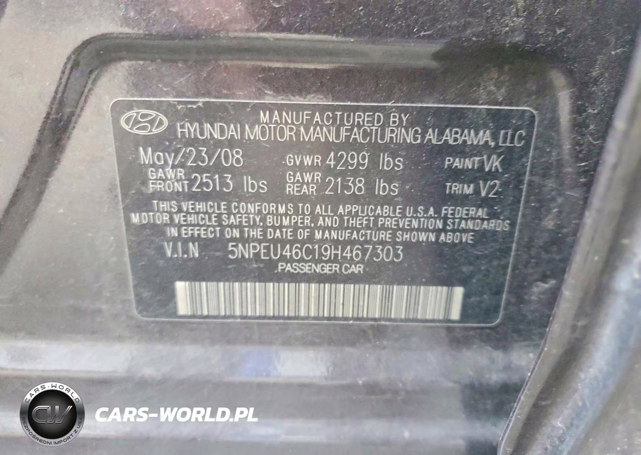 2009 Hyundai Sonata Limited VIN:5NPEU46C19H467303 - 12
