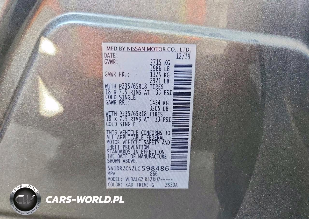 2020 Nissan Pathfinder Sl VIN:5N1DR2CN2LC598486 - 14