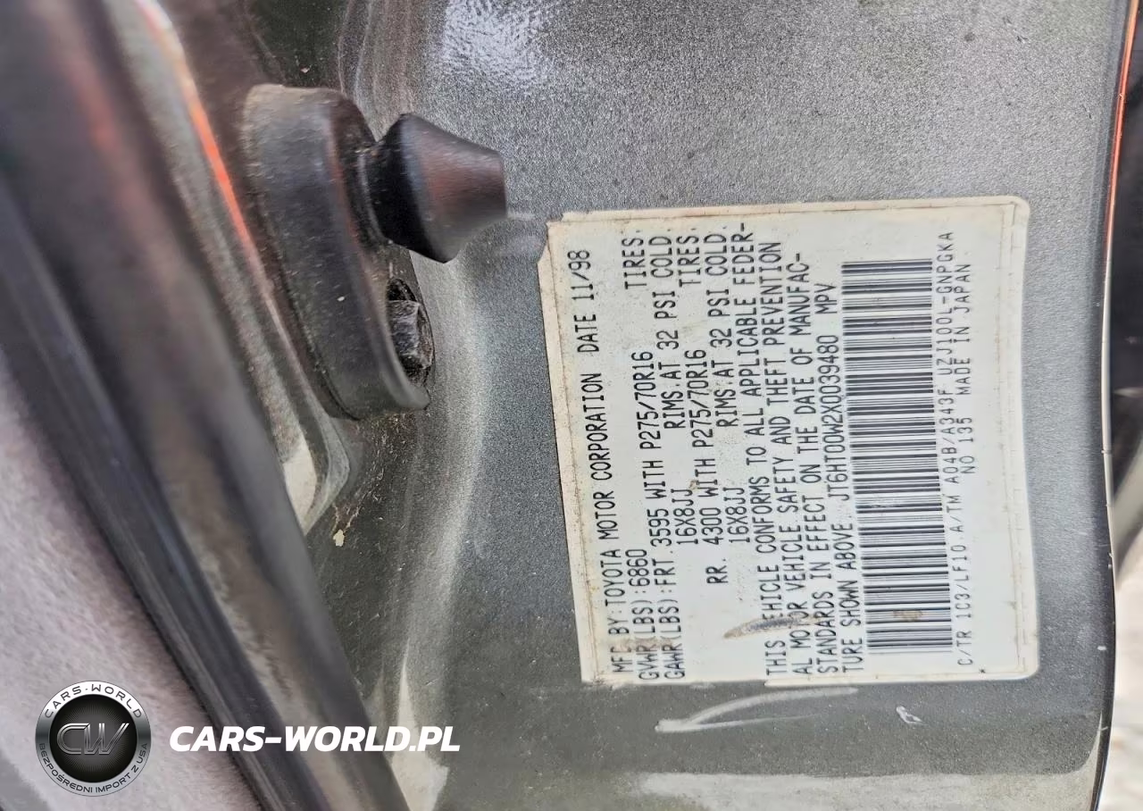 1999 Lexus Lx 470 VIN:JT6HT00W2X0039480 - 13