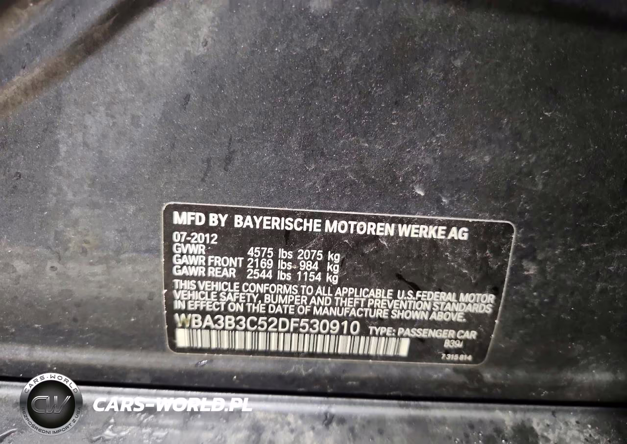 2013 BMW 328 Xi VIN:WBA3B3C52DF530910 - 12