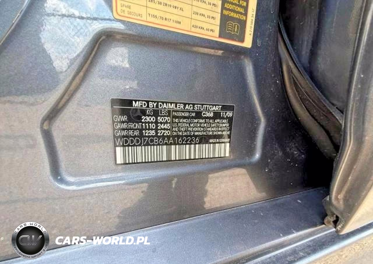 2010 Mercedes-Benz Cls 550 VIN:WDDDJ7CB6AA162236 - 10