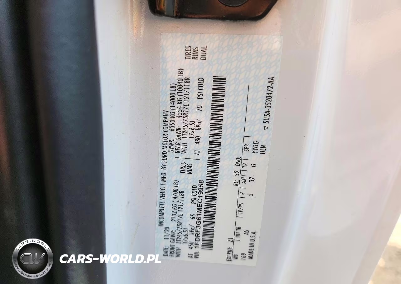 2021 Ford F350 Super Duty VIN:1FDRF3G61MEC19958 - 12