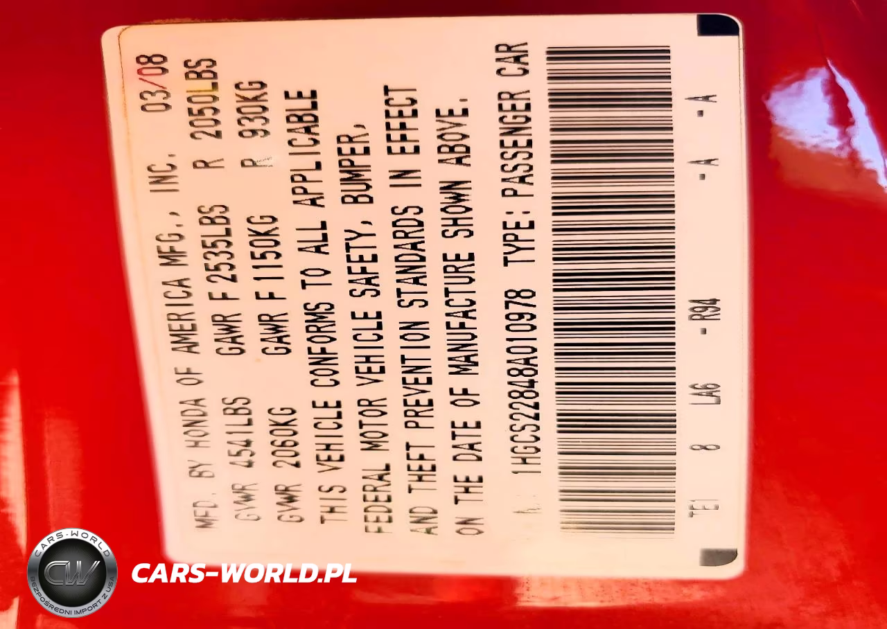 2008 Honda Accord Exl VIN:1HGCS22848A010978 - 12