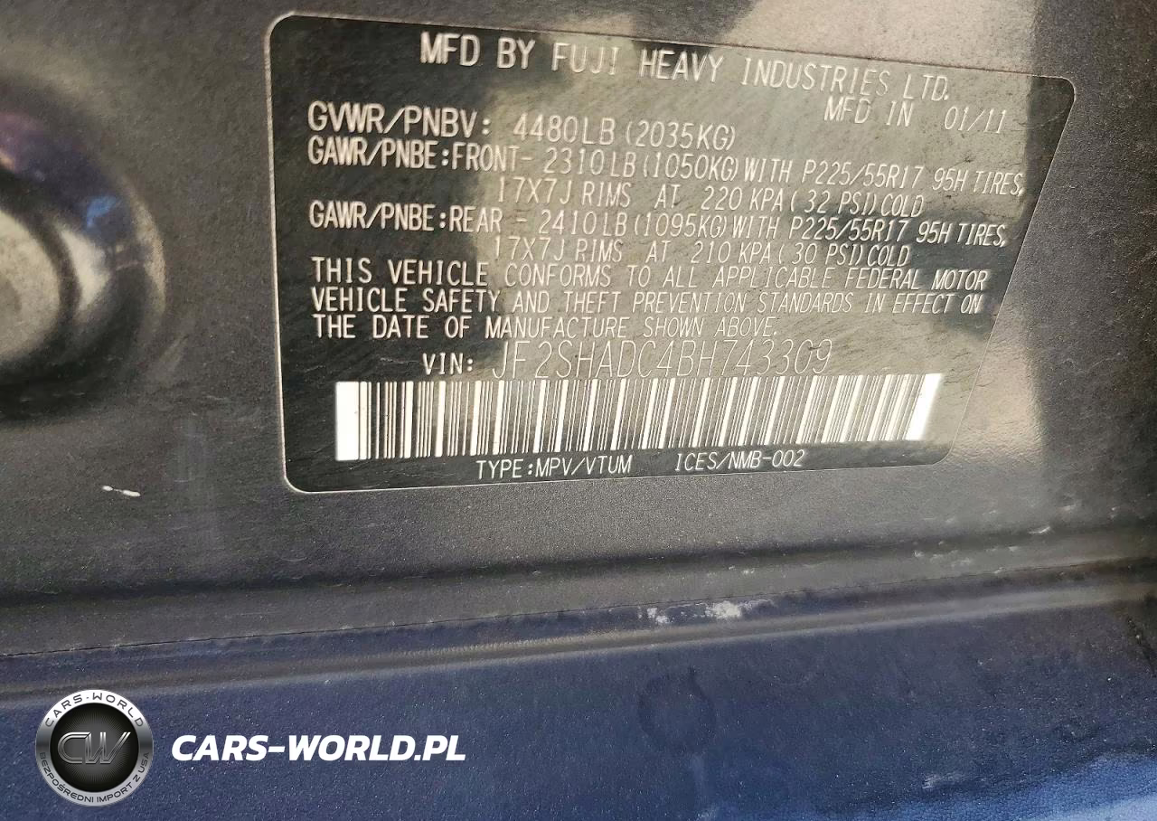 2011 Subaru Forester 2.5X Premium VIN:JF2SHADC4BH743309 - 14
