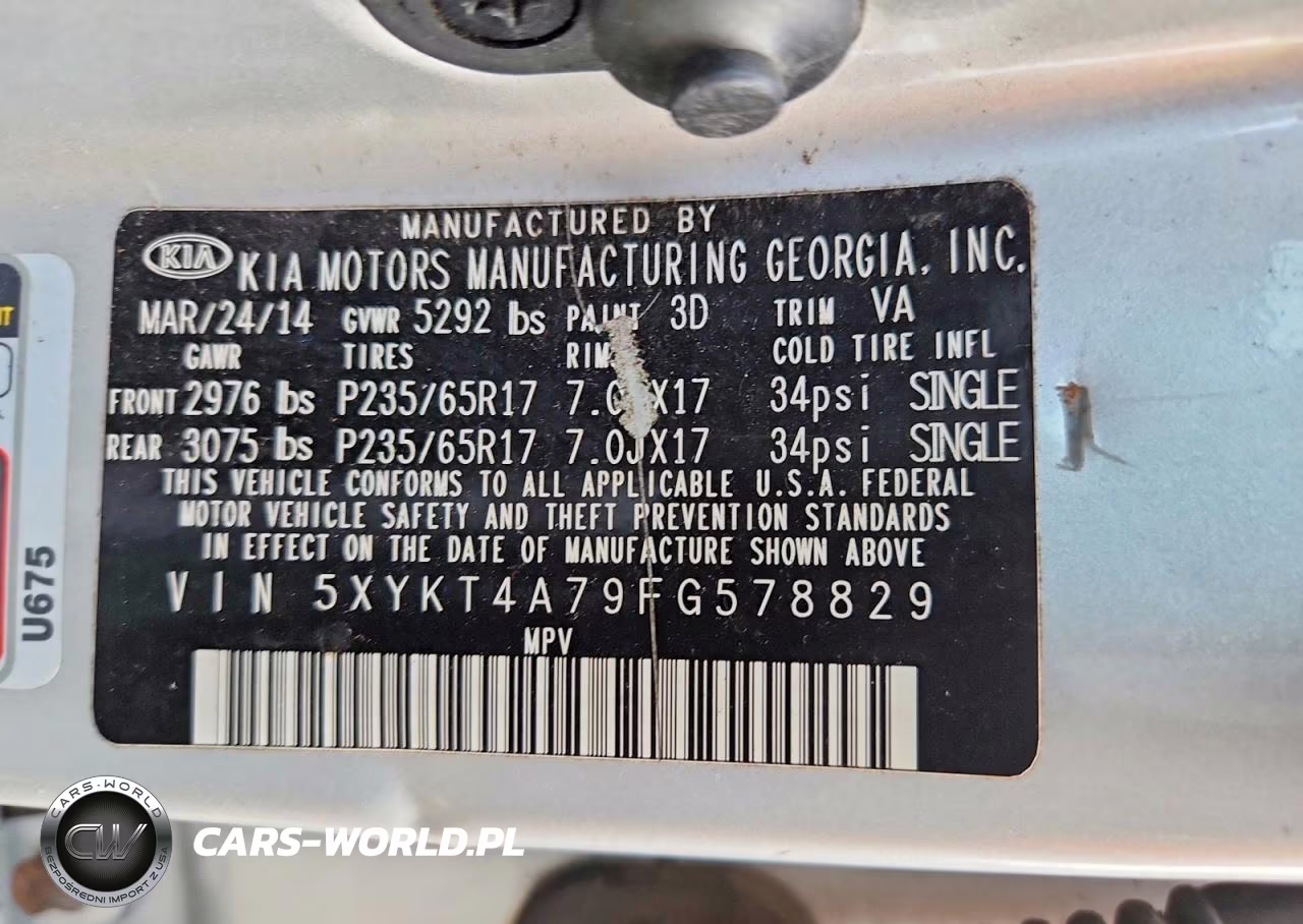 2015 Kia Sorento Lx VIN:5XYKT4A79FG578829 - 12