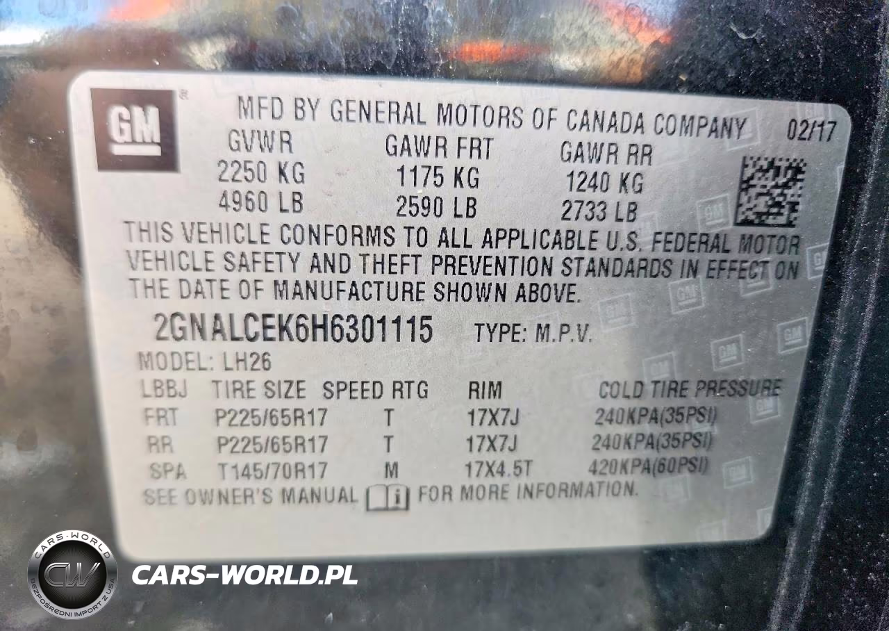2017 Chevrolet Equinox Lt VIN:2GNALCEK6H6301115 - 14