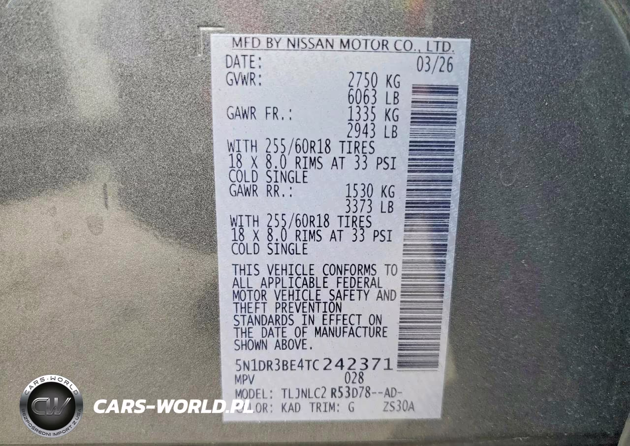 2026 Nissan Pathfinder Sv VIN:5N1DR3BE4TC242371 - 13