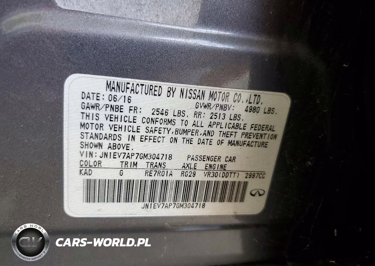 2016 Infiniti Q50 3.0T Premium VIN:JN1EV7AP7GM304718 - 12