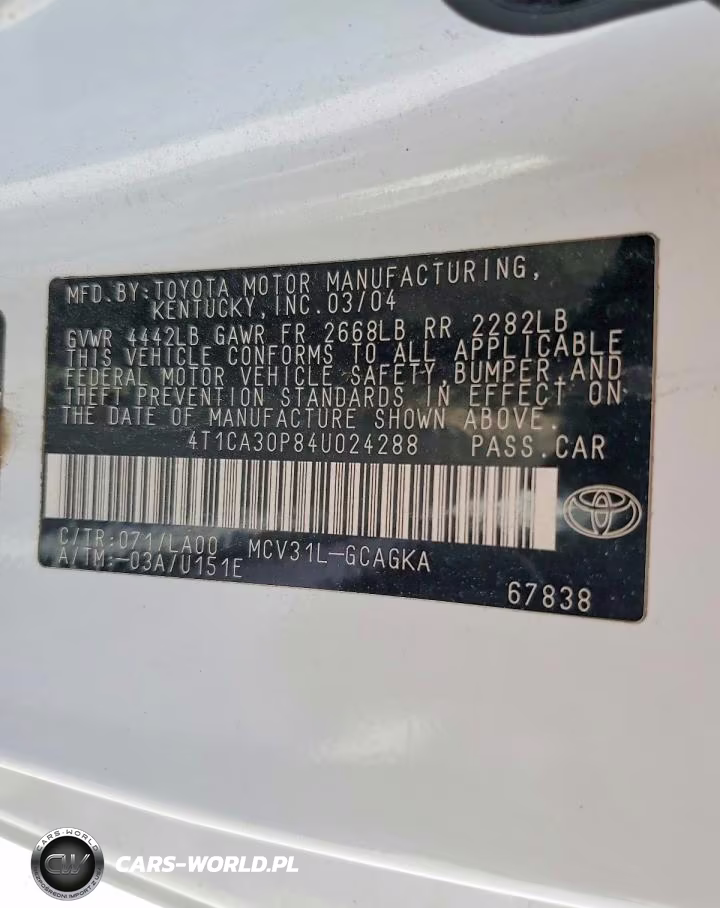 2004 Toyota Camry Solara Sle V6 VIN:4T1CA30P84U024288 - 12