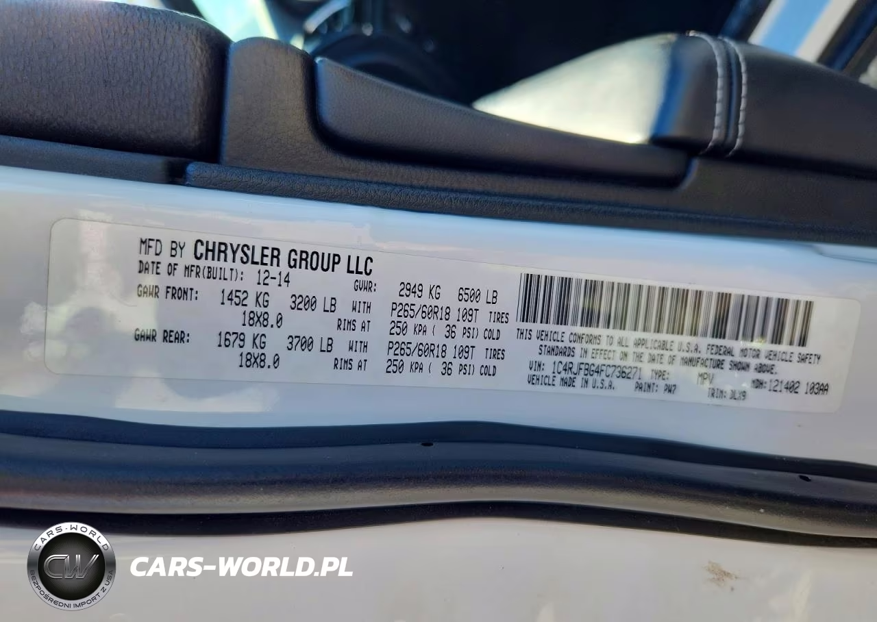 2015 Jeep Grand Cherokee Limited VIN:1C4RJFBG4FC736271 - 13