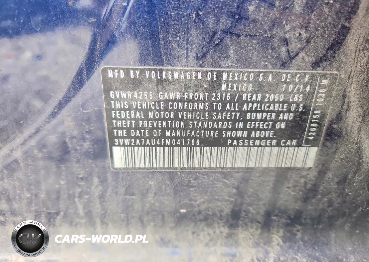 2015 Volkswagen Golf Tdi VIN:3VW2A7AU4FM041766 - 12