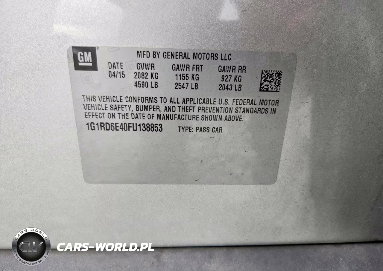 2015 Chevrolet Volt VIN:1G1RD6E40FU138853 - 12