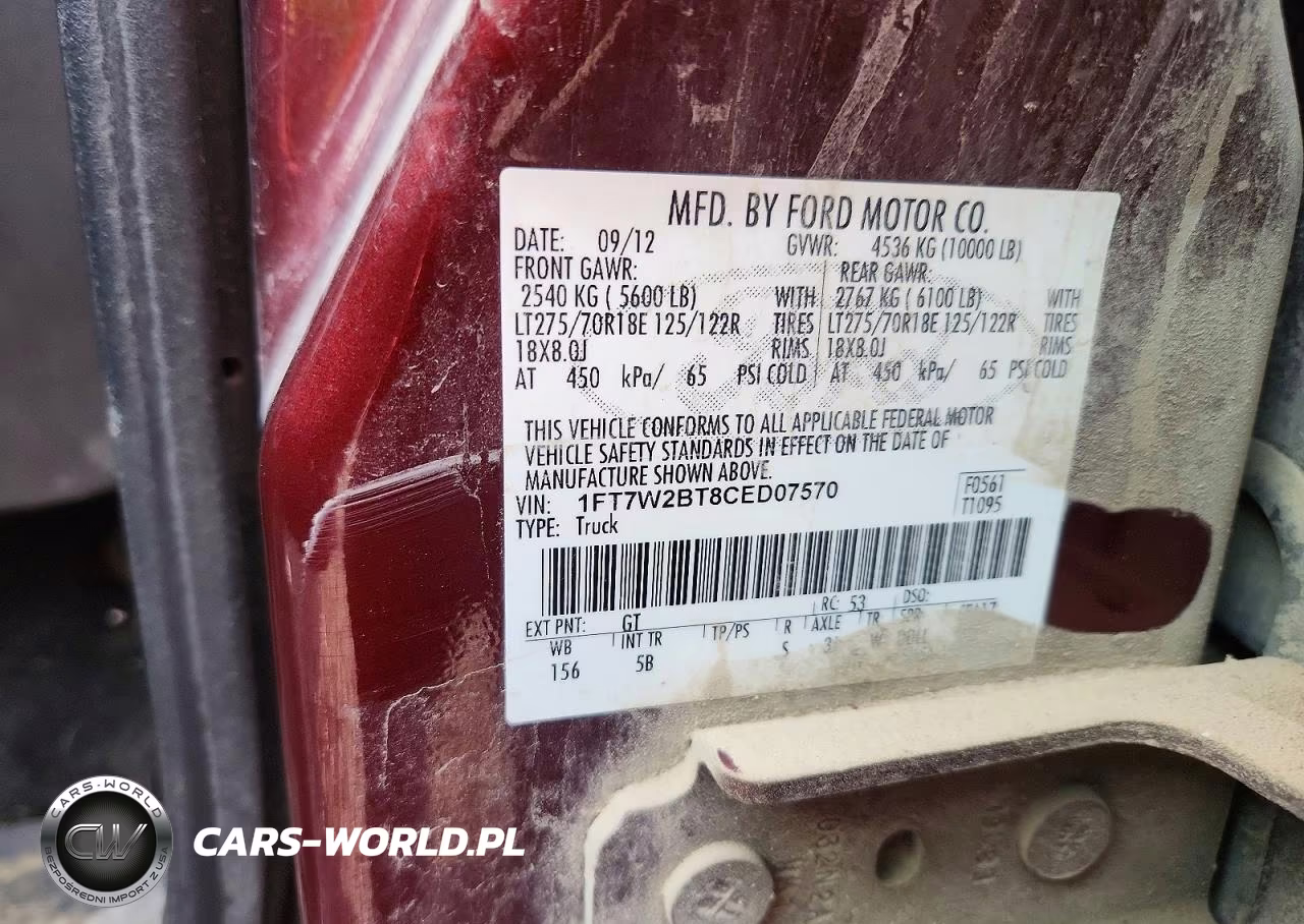 2012 Ford F250 Lariat VIN:1FT7W2BT8CED07570 - 12