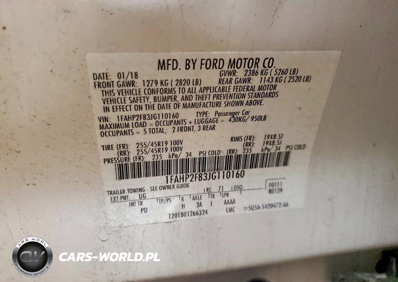 2018 Ford Taurus Limited VIN:1FAHP2F83JG110160 - 12