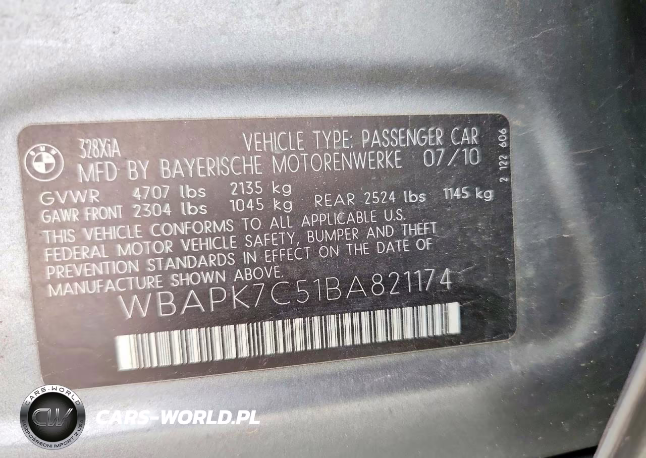 2011 BMW 328 Xi VIN:WBAPK7C51BA821174 - 12
