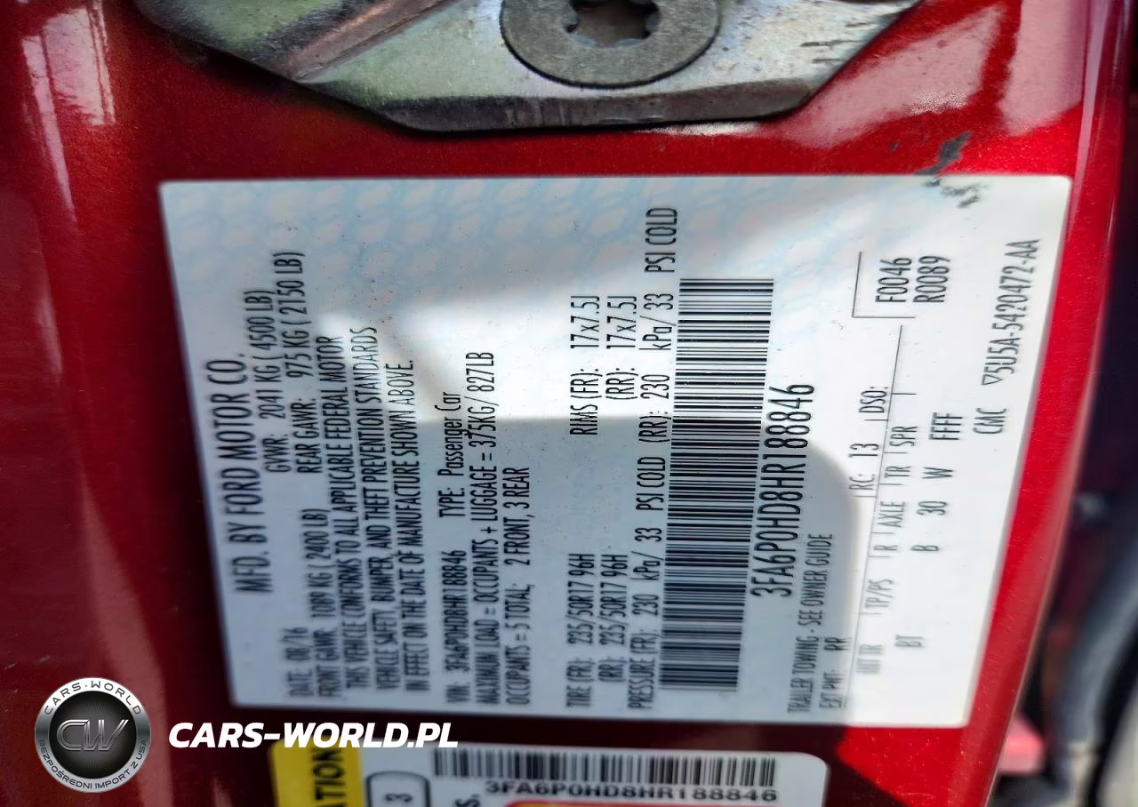 2017 Ford Fusion Se VIN:3FA6P0HD8HR188846 - 12