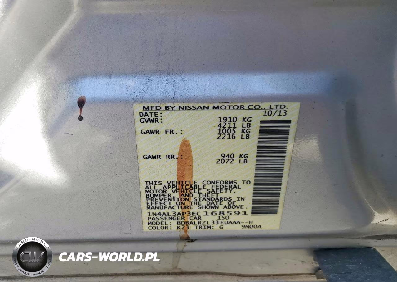 2014 Nissan Altima 2.5 S VIN:1N4AL3AP3EC168591 - 12