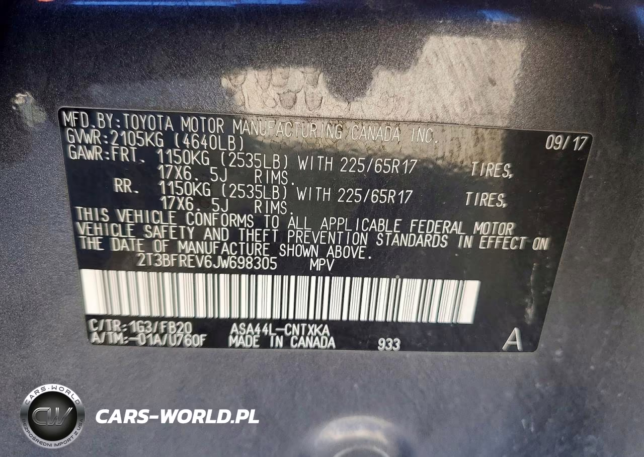 2018 Toyota Rav4 Le VIN:2T3BFREV6JW698305 - 14