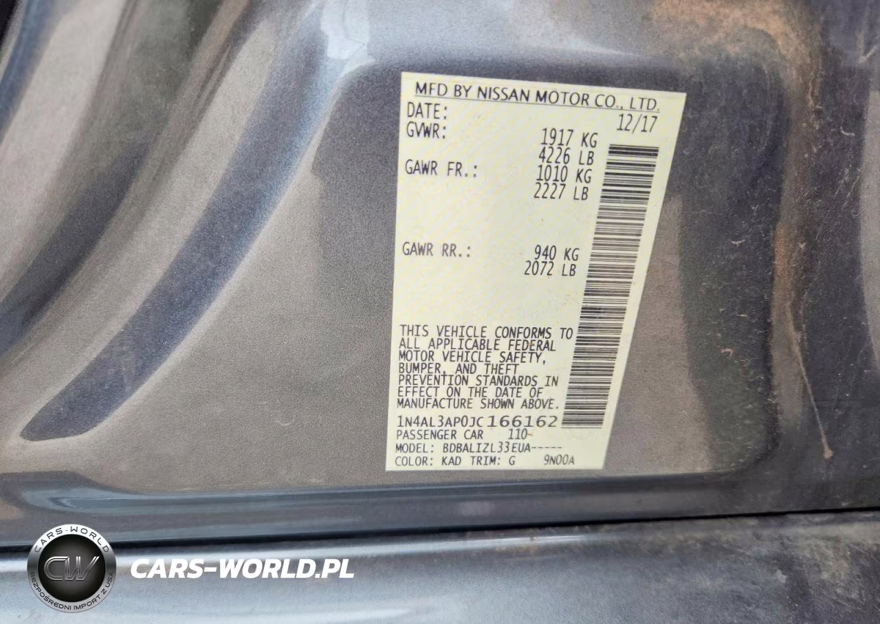 2018 Nissan Altima 2.5 Sv VIN:1N4AL3AP0JC166162 - 12