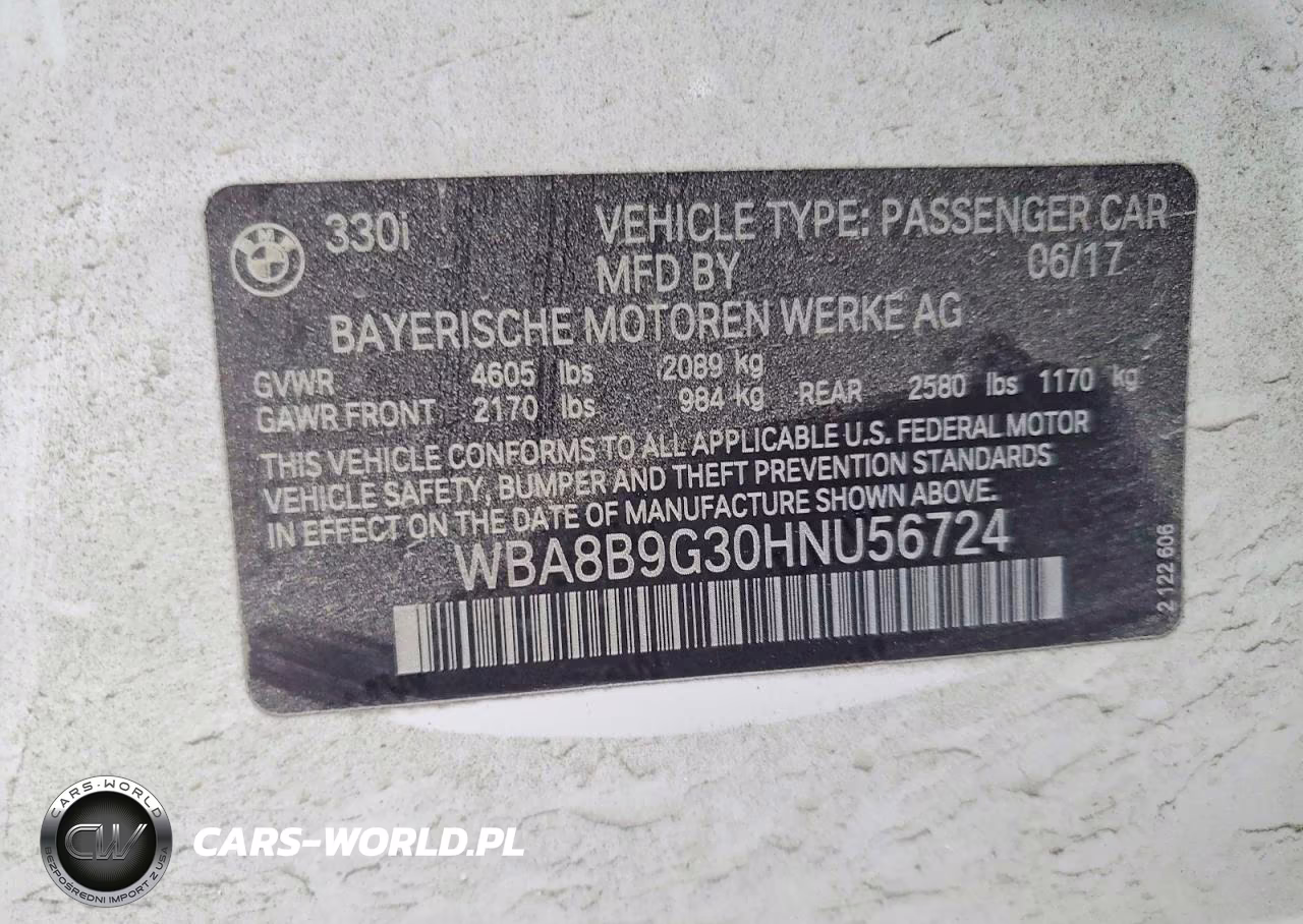 2017 BMW 330 I VIN:WBA8B9G30HNU56724 - 12