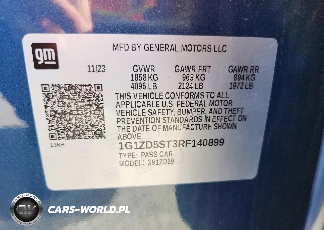 2024 Chevrolet Malibu Lt VIN:1G1ZD5ST3RF140899 - 12