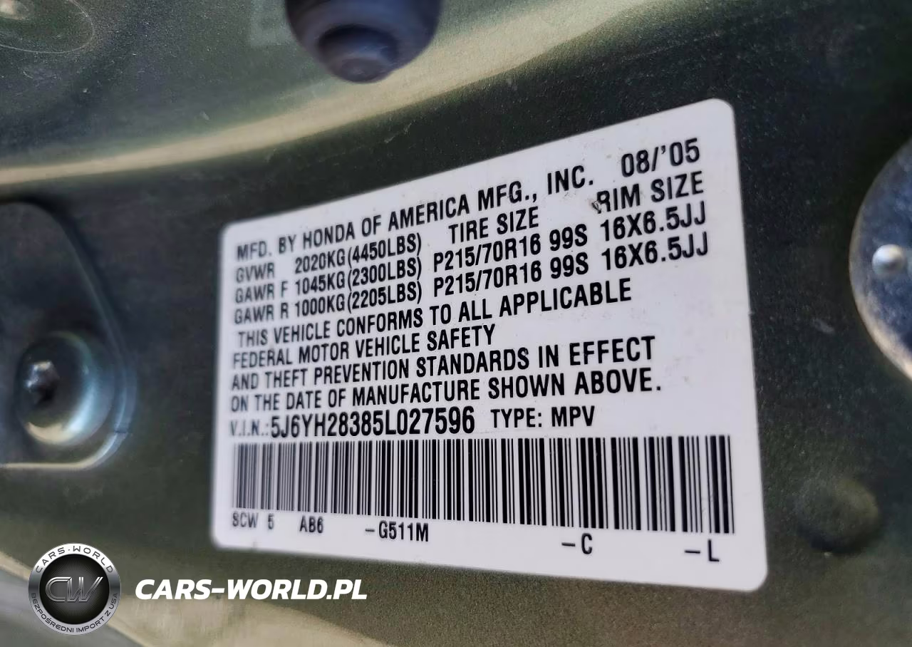 2005 Honda Element Lx VIN:5J6YH28385L027596 - 12
