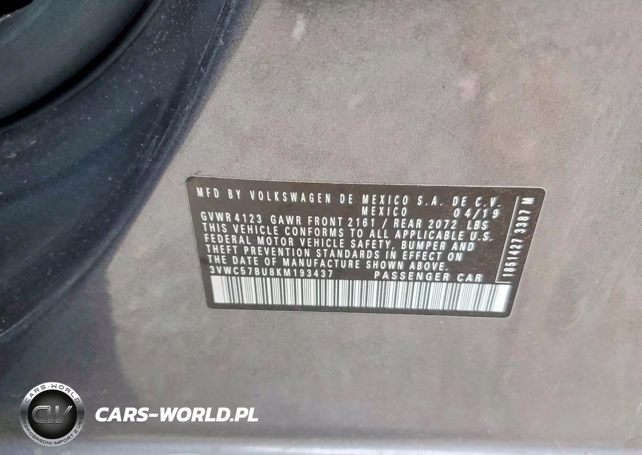 2019 Volkswagen Jetta S VIN:3VWC57BU8KM193437 - 12
