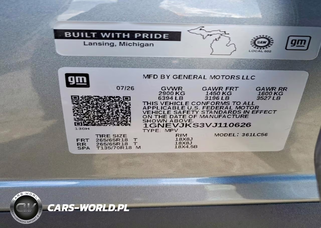 2027 Chevrolet Traverse Z71 VIN:1GNEVJKS3VJ110626 - 14