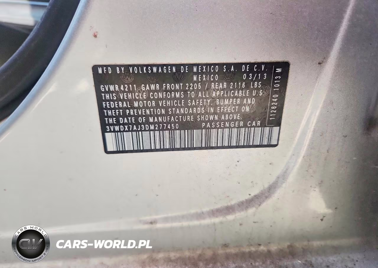 2013 Volkswagen Jetta Se VIN:3VWDX7AJ3DM277450 - 12