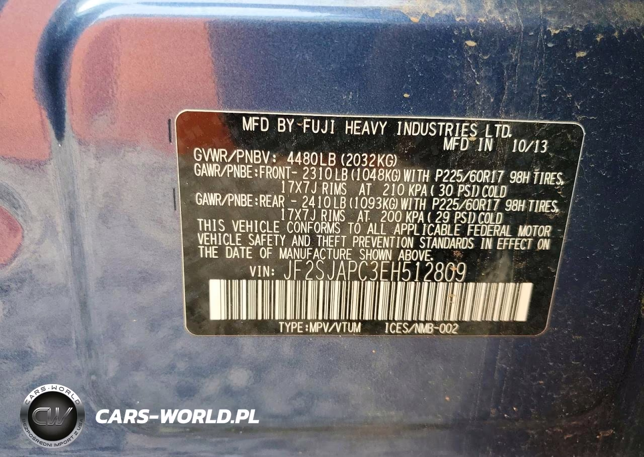 2014 Subaru Forester 2.5I Touring VIN:JF2SJAPC3EH512809 - 13