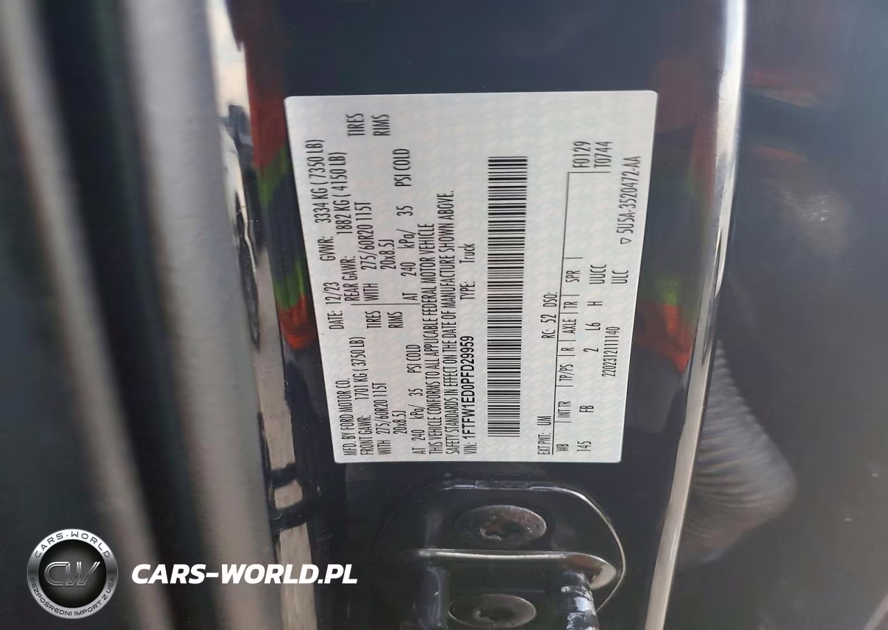 2023 Ford F150 Supercrew VIN:1FTFW1ED0PFD29959 - 12