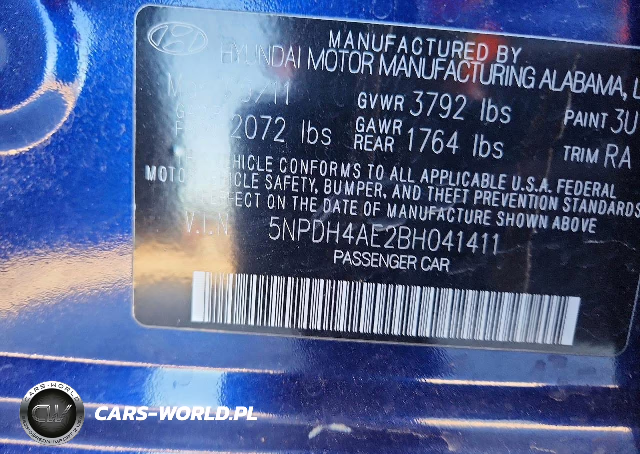 2011 Hyundai Elantra Gls VIN:5NPDH4AE2BH041411 - 12