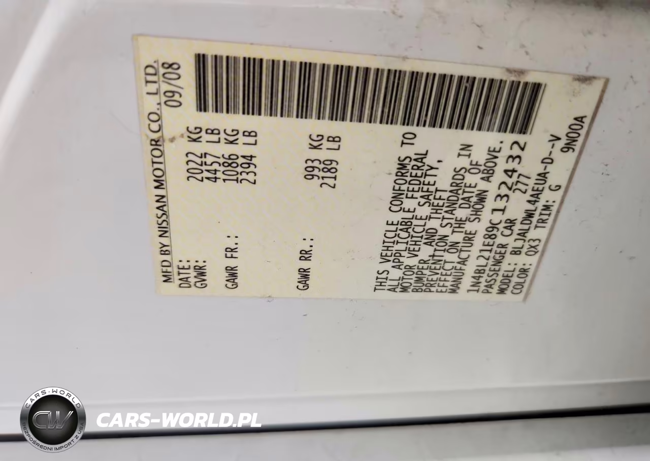 2009 Nissan Altima 3.5 Se VIN:1N4BL21E89C132432 - 12