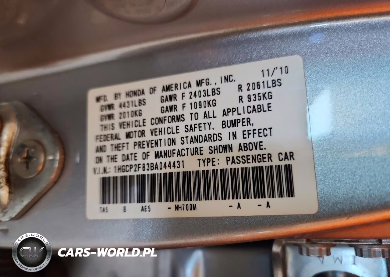 2011 Honda Accord Exl VIN:1HGCP2F83BA044431 - 12