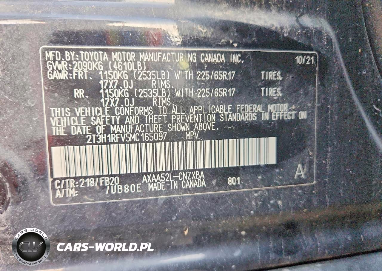 2021 Toyota Rav4 Le VIN:2T3H1RFV5MC165097 - 12
