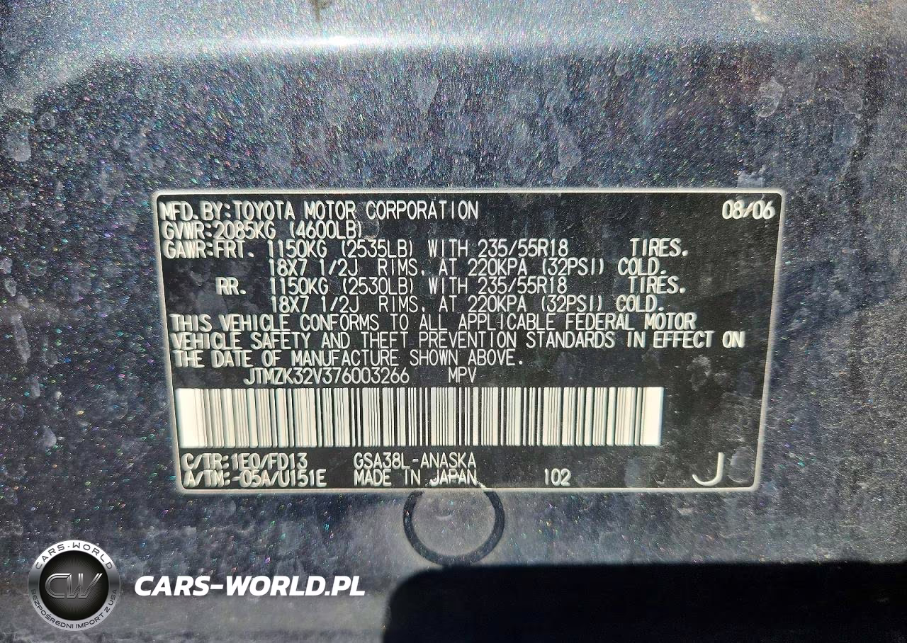 2007 Toyota Rav4 Sport VIN:JTMZK32V376003266 - 13